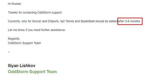Ответ поддержки oddstorm